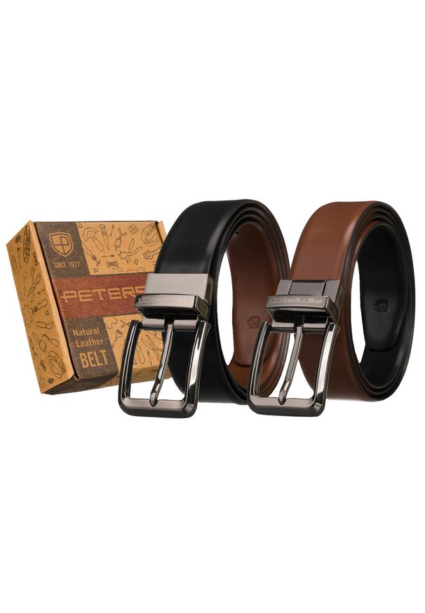 Pasek dwustronny Peterson PTN RB35-105-MET BBR. Styl: elegancki, casual