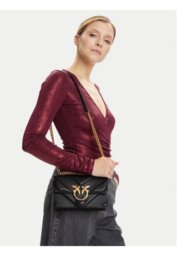 Pinko - PINKO Torebka Love One Mini Light Dc. Al 25-26 PLTT 104550 A2OS Czarny. Kolor: czarny. Materiał: skórzane