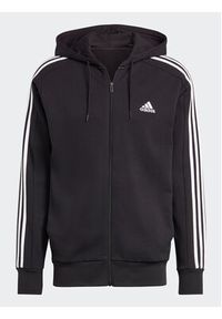 Adidas - adidas Bluza Essentials French Terry 3-Stripes Full-Zip Hoodie IC0433 Czarny Regular Fit. Kolor: czarny. Materiał: bawełna #6