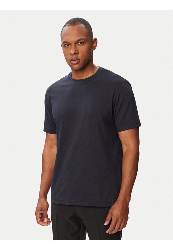 BOSS T-Shirt TS_GOC Swing AO 50566856 Granatowy Regular Fit. Kolor: niebieski. Materiał: bawełna