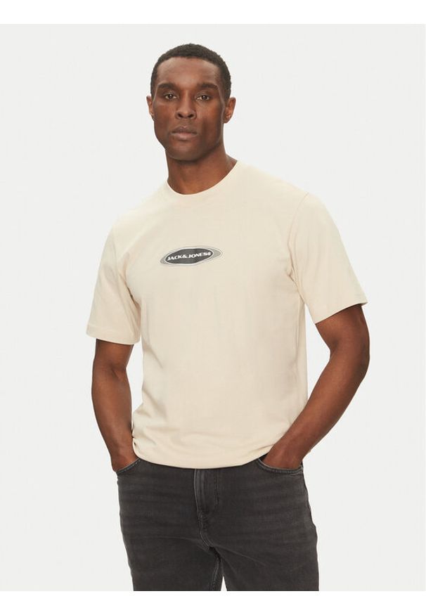 Jack & Jones T-Shirt Pacer 12273880 Beżowy Relaxed Fit. Kolor: beżowy. Materiał: bawełna