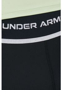 Under Armour legginsy treningowe Armour Branded 1369898 damskie kolor czarny gładkie. Kolor: czarny. Materiał: skóra, materiał. Wzór: gładki. Sport: fitness #3