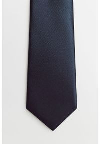Mango Man - Krawat Saten. Kolor: niebieski. Materiał: tkanina, poliester #2