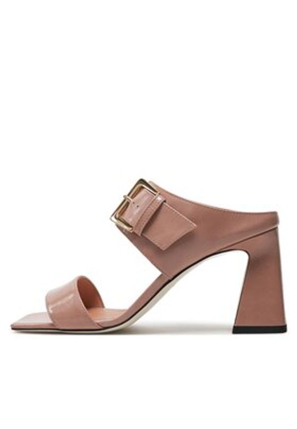 Pollini Klapki SA28237C0ITB0609 Różowy. Kolor: różowy. Materiał: lakier, skóra
