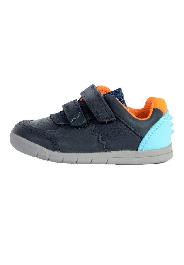 Clarks - Buty CLARKS REX QUEST T Niebieski. Okazja: na co dzień. Kolor: niebieski. Materiał: tkanina, skóra