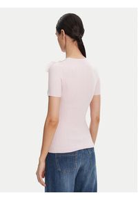 Elisabetta Franchi Sweter MK-55B-51E2 Fioletowy Slim Fit. Kolor: fioletowy. Materiał: syntetyk