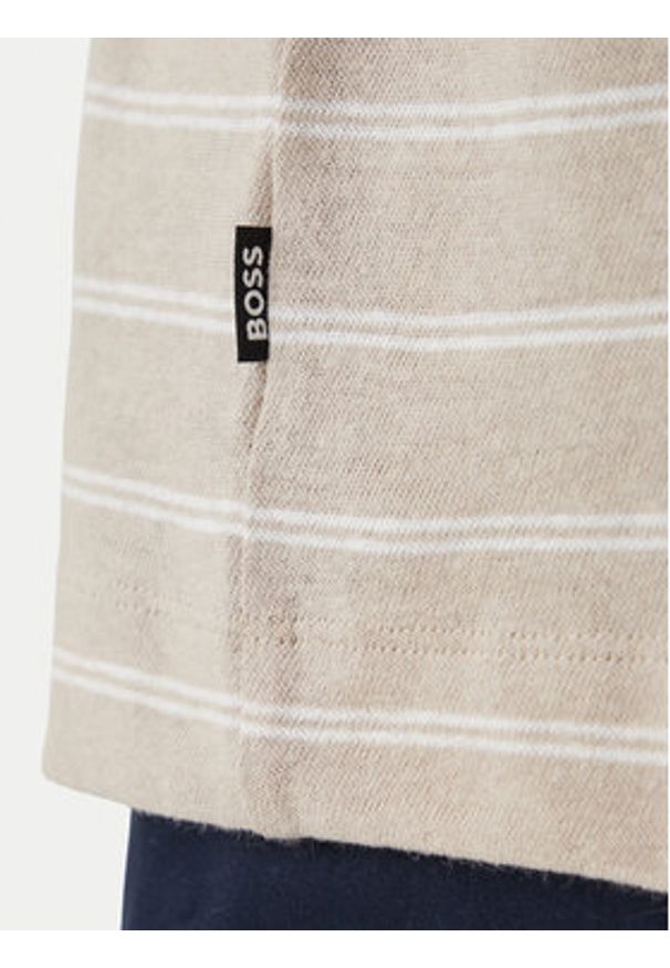 BOSS T-Shirt H-Taut 235 50559166 Beżowy Regular Fit. Kolor: beżowy. Materiał: bawełna