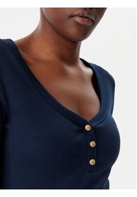 TOMMY HILFIGER - Tommy Hilfiger Bluzka Henley WW0WW43905 Granatowy Slim Fit. Typ kołnierza: typu henley. Kolor: niebieski. Materiał: bawełna #3