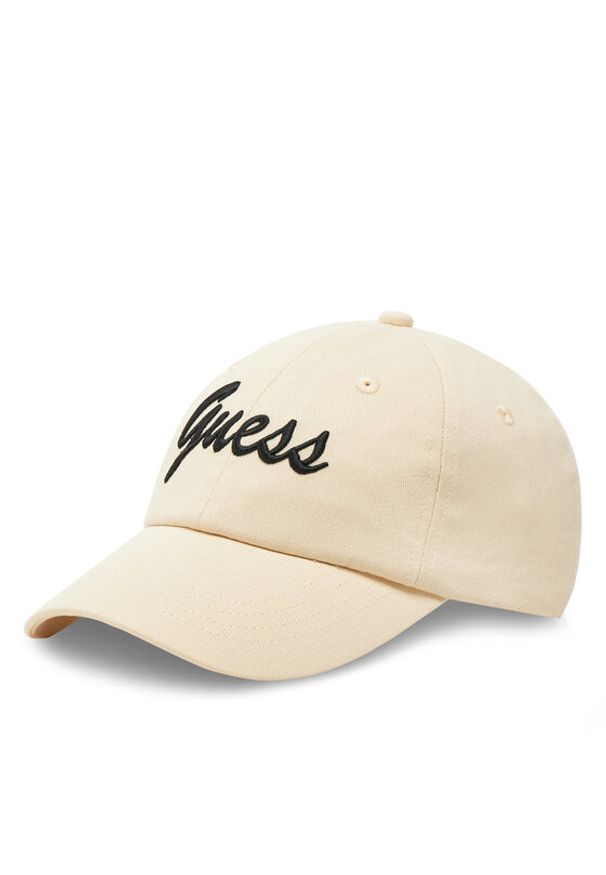 Guess Czapka z daszkiem V5GZ00 WFKN0 Beżowy. Kolor: beżowy. Materiał: materiał, bawełna