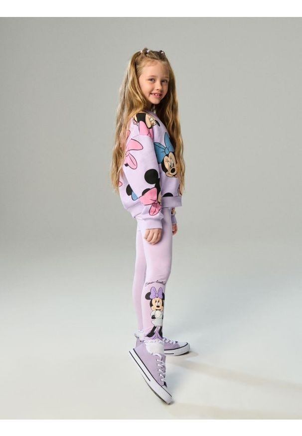 Sinsay - Legginsy 2 pack Minnie Mouse - fioletowy. Kolor: fioletowy. Wzór: motyw z bajki