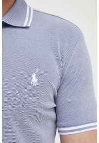 Polo Ralph Lauren polo męski kolor niebieski gładki. Typ kołnierza: polo. Kolor: niebieski. Długość: krótkie. Wzór: gładki #4