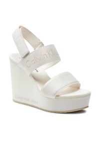 Calvin Klein Jeans Sandały Wedge Sandal Webbing In Mr YW0YW01360 Biały. Kolor: biały #6
