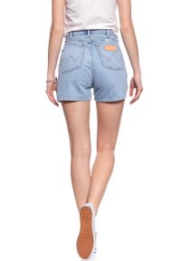 Wrangler - DAMSKIE SPODENKI WRANGLER RETRO SHORT TUBBLE BLUE W29SFH17J. Stan: podwyższony. Kolor: niebieski. Styl: retro #3