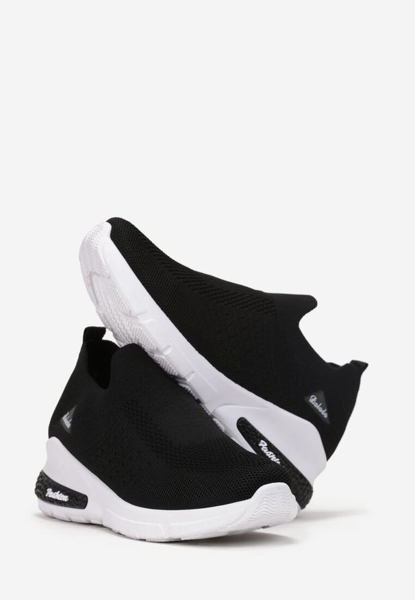 Born2be - Czarne Buty Sportowe Artista. Kolor: czarny. Materiał: materiał. Szerokość cholewki: normalna. Wzór: aplikacja. Obcas: na koturnie
