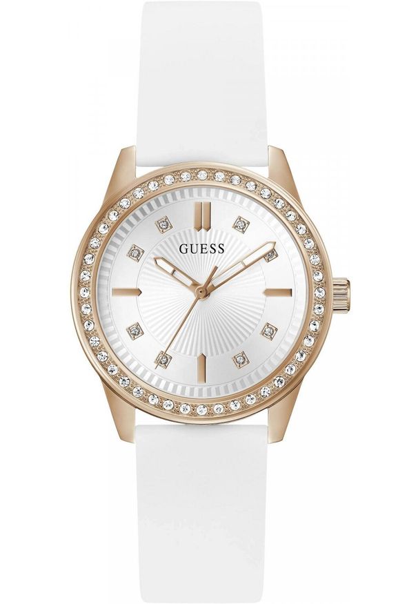 Zegarek Guess Zegarek damski Guess GW1030L4 CYRKONIE biały. Kolor: biały