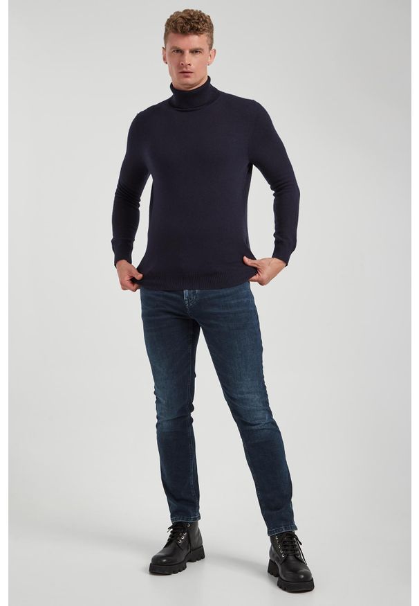 JOOP! Jeans - Golf męski wełniany Larsor JOOP! JEANS. Typ kołnierza: golf. Materiał: wełna