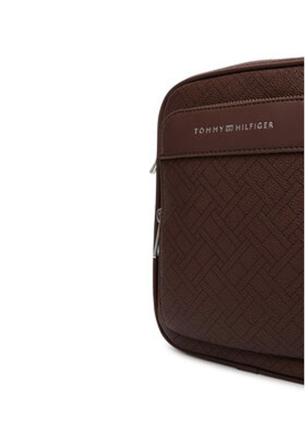 TOMMY HILFIGER - Tommy Hilfiger Saszetka Th Flag Monogram Mini Reporter AM0AM14138 Brązowy. Kolor: brązowy. Materiał: skóra