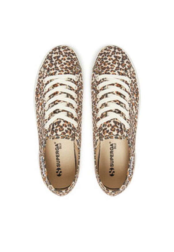 Superga Sneakersy Platform Leopard Print Brązowy. Kolor: brązowy. Materiał: materiał. Wzór: nadruk. Obcas: na platformie