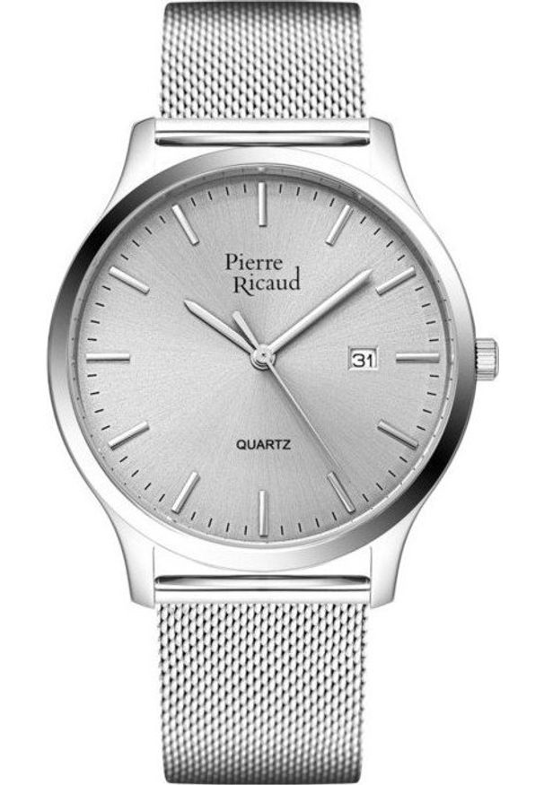 Zegarek Pierre Ricaud Zegarek męski Pierre Ricaud P91094.5117Q srebrny. Kolor: srebrny