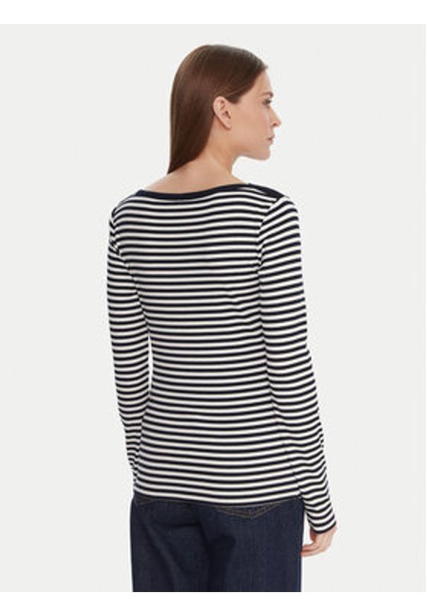TOMMY HILFIGER - Tommy Hilfiger Bluzka WW0WW47309 Granatowy Slim Fit. Kolor: niebieski. Materiał: wiskoza