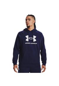 Under Armour - Bluza fitness męska UNDER ARMOUR Rival Fleece Logo Hoodie z kapturem. Typ kołnierza: kaptur. Kolor: niebieski. Sport: fitness #1