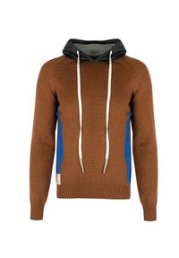 Takeshy Kurosawa Sweter "With Hood" | 83149 | Maglia | Mężczyzna | Brązowy. Okazja: na co dzień. Kolor: brązowy. Materiał: akryl, wełna. Wzór: aplikacja. Styl: casual #7
