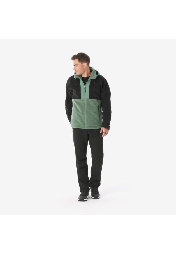 quechua - Polar turystyczny męski Quechua SH900 Warm. Kolor: czarny, zielony, wielokolorowy. Materiał: polar. Sport: turystyka piesza