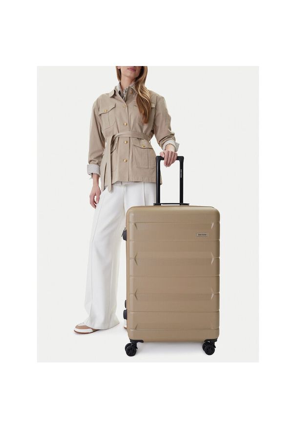 Gino Rossi - Walizka duża GINO ROSSI. Kolor: beżowy