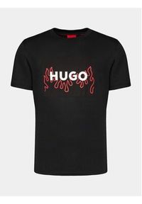 Hugo T-Shirt Dulive 50506989 Czarny Regular Fit. Kolor: czarny. Materiał: bawełna