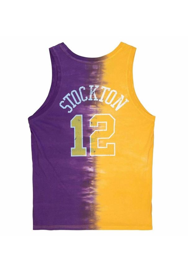 Koszulka Mitchell & Ness NBA Utah Jazz John Stockton Tie Dye Cotton. Kolor: fioletowy, żółty, wielokolorowy. Sport: koszykówka