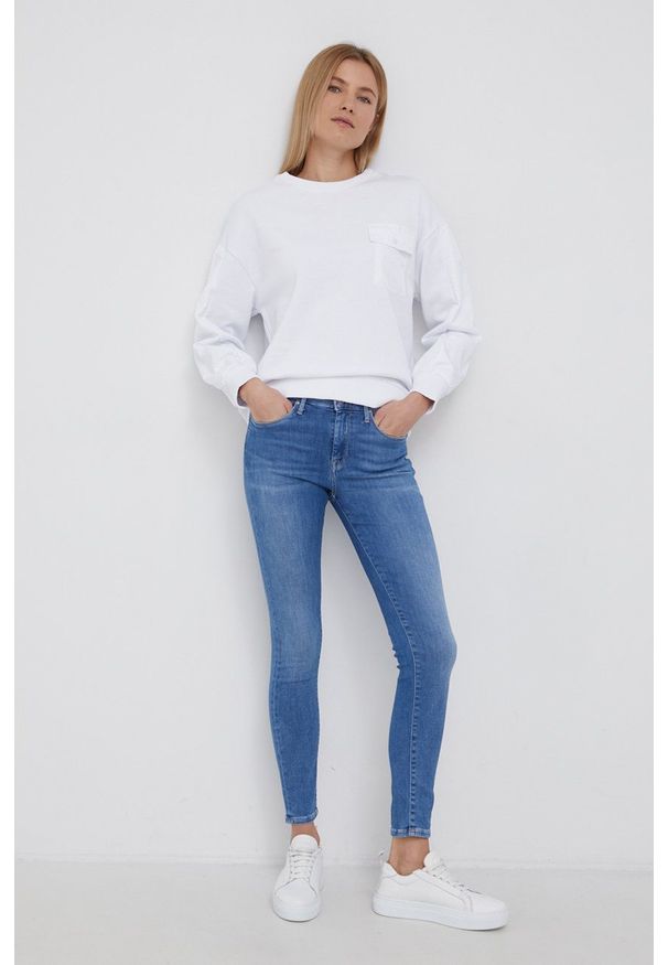 Pepe Jeans Jeansy Zoe damskie medium waist. Kolor: niebieski