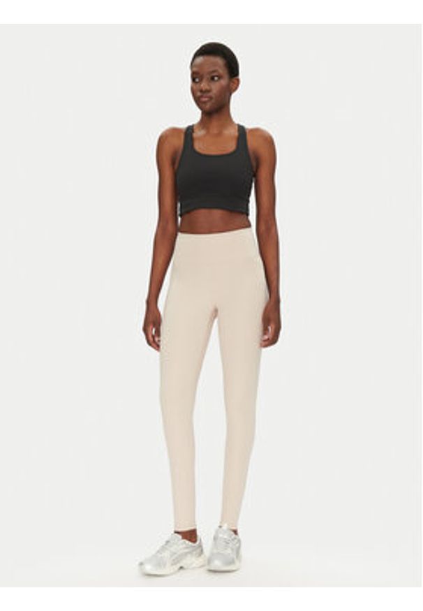 GIRLFRIEND COLLECTIVE - Girlfriend Collective Legginsy Rib High-Rise 4034 Beżowy Slim Fit. Kolor: beżowy. Materiał: syntetyk