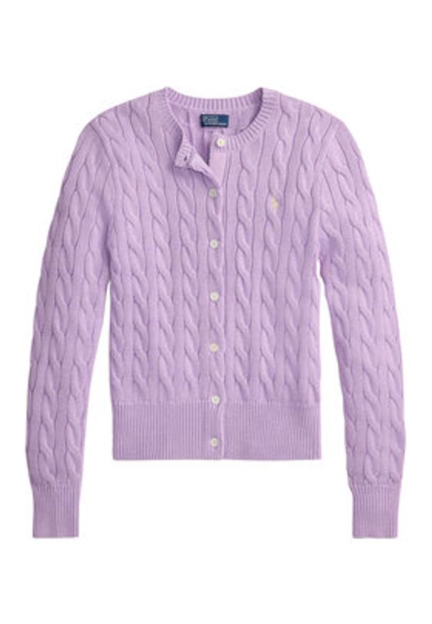 Polo Ralph Lauren Kardigan 211971868506 Fioletowy Slim Fit. Typ kołnierza: polo. Kolor: fioletowy. Materiał: bawełna