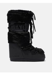 Śniegowce damskie Moon Boot ICON FAUX-FUR BOOTS. Zapięcie: sznurówki. Kolor: czarny. Materiał: futro, nylon, syntetyk. Szerokość cholewki: normalna. Sezon: zima. Styl: elegancki, klasyczny #1