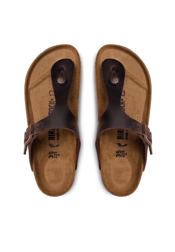 Birkenstock Japonki Gizeh Bs 0743833 Brązowy. Kolor: brązowy. Materiał: skóra
