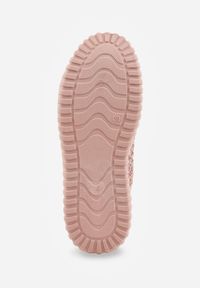 Born2be - Różowe Ażurowe Sneakersy Vices na Grubej Podeszwie z Tłoczeniem Luminise. Okazja: na co dzień. Kolor: różowy. Materiał: jeans. Szerokość cholewki: normalna. Wzór: ażurowy #5