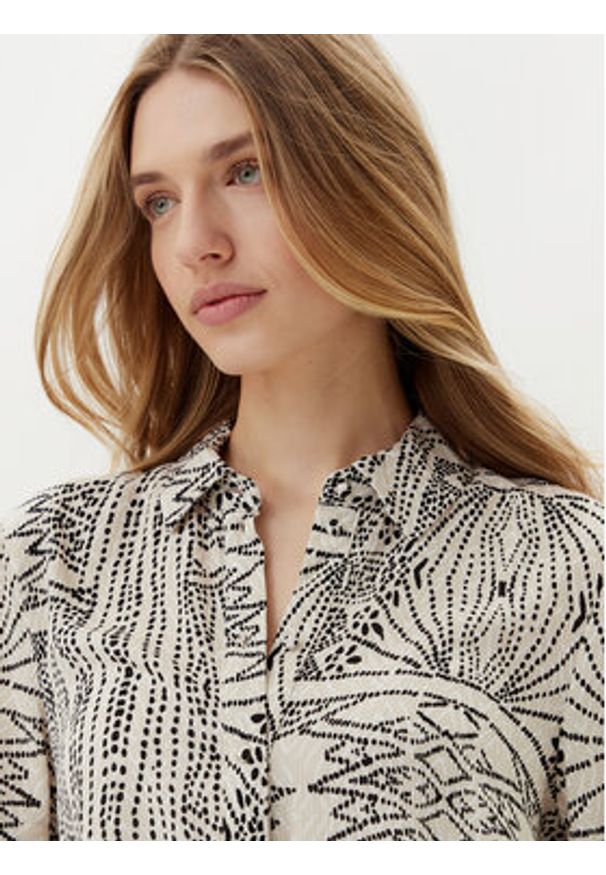 Vero Moda Koszula Menny 10303694 Beżowy Relaxed Fit. Kolor: beżowy. Materiał: wiskoza