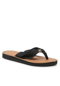 TOMMY HILFIGER - Tommy Hilfiger Japonki Th Elevated Beach Sandal FW0FW06985 Czarny. Kolor: czarny. Materiał: materiał