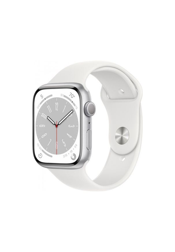 APPLE - Smartwatch Apple Watch 8 GPS 45mm Silver Alu Sport Biały (MP6N3). Rodzaj zegarka: smartwatch. Kolor: biały. Styl: sportowy