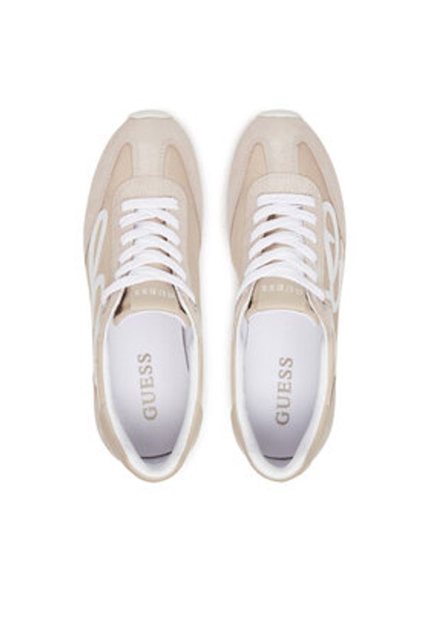 Guess Sneakersy FLPSKR SUE12 Beżowy. Kolor: beżowy. Materiał: skóra