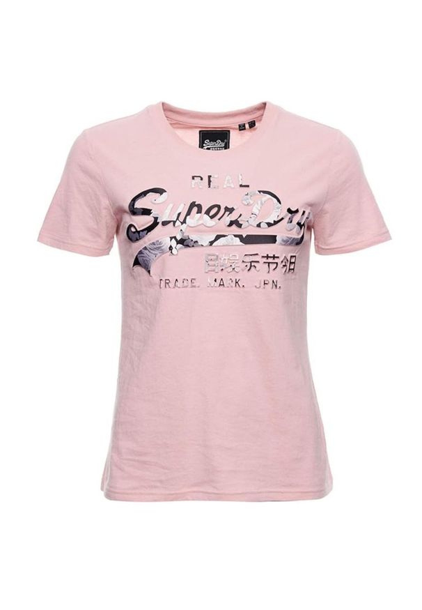 Koszulka turystyczna damska Superdry Photo Rose. Kolor: różowy. Materiał: bawełna