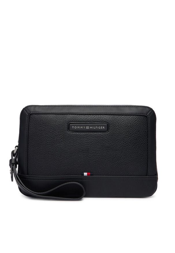 TOMMY HILFIGER - Tommy Hilfiger Kosmetyczka Th Central Pouch AM0AM13953 Czarny. Kolor: czarny. Materiał: skóra