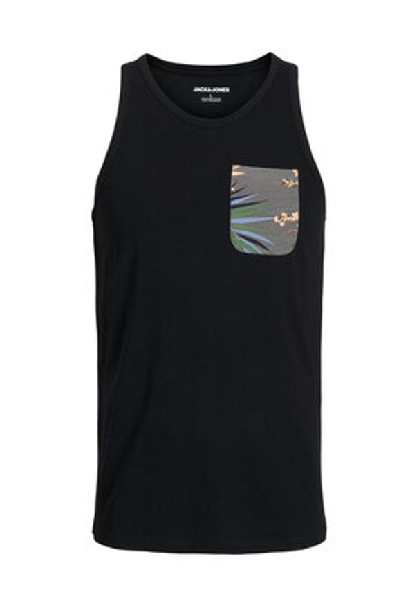 Jack & Jones - Jack&Jones Tank top Hawaii 12269321 Czarny Standard Fit. Kolor: czarny. Materiał: bawełna
