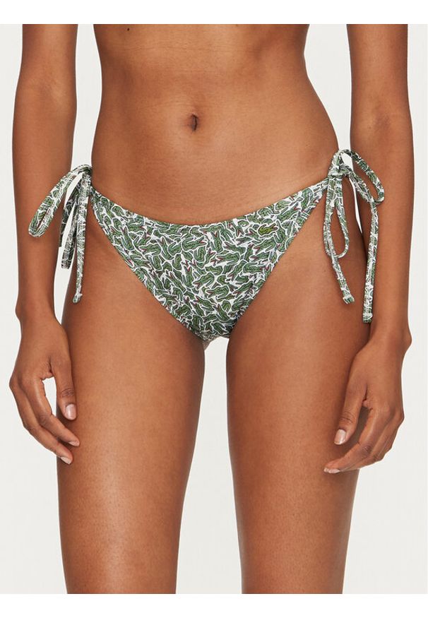 Lacoste Dół od bikini MF9623 Zielony. Kolor: zielony. Materiał: syntetyk