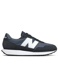 New Balance MS237CA – granatowe. Kolor: niebieski. Materiał: tkanina, zamsz. Szerokość cholewki: normalna