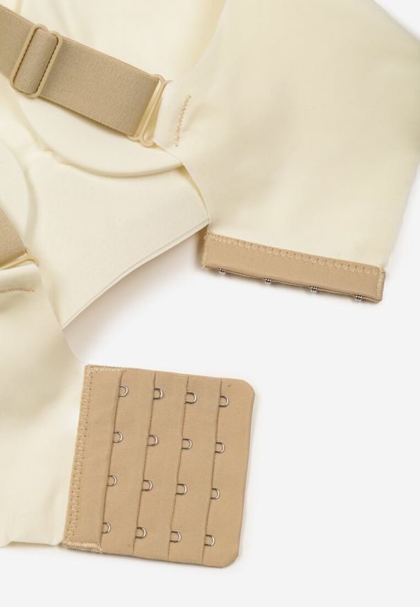 Born2be - Jasnobeżowy Biustonosz z Zapięciem na Haftki Greledia. Kolor: beżowy