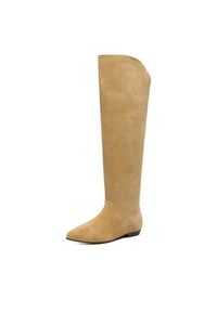 Badura Kozaki EO-CELIA-60504-25 Beżowy. Kolor: beżowy. Materiał: zamsz, skóra #7