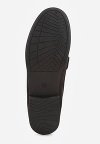 Renee - Czarne Mokasyny z Imitacji Zamszu z Aplikacją w Kształcie Kokardy z Frędzlami Edea. Kolor: czarny. Materiał: zamsz. Wzór: aplikacja. Styl: boho #4