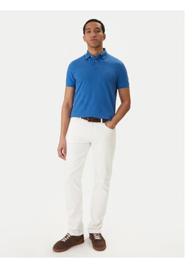 TOMMY HILFIGER - Tommy Hilfiger Polo 1985 MW0MW17770 Niebieski Regular Fit. Typ kołnierza: polo. Kolor: niebieski. Materiał: bawełna