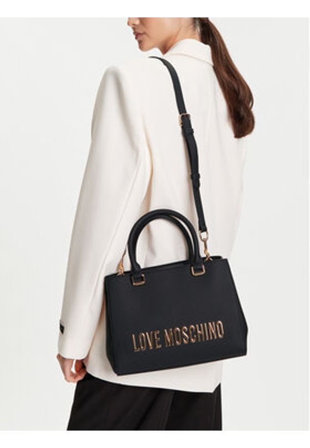 Love Moschino - LOVE MOSCHINO Torebka JC4022PP1NKD0000 Czarny. Kolor: czarny. Materiał: skórzane